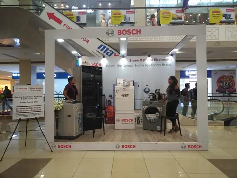 Bosch exhibition stall inside a shopping mall
